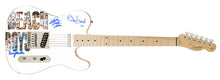 Load image into Gallery viewer, The Beach Boys Autographed Beach Logo Photo Graphics Fender Guitar Exact Proof ACOA