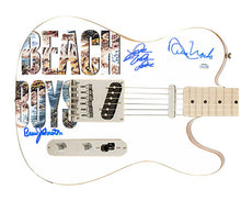 Load image into Gallery viewer, The Beach Boys Autographed Beach Logo Photo Graphics Fender Guitar Exact Proof ACOA