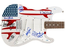 Load image into Gallery viewer, The Beach Boys Autographed USA Surfin Graphics Photo Guitar ACOA Exact Proof