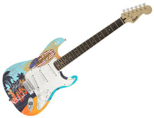 Load image into Gallery viewer, The Beach Boys Autographed Beach Photo Graphics Fender Guitar Exact Proof ACOA