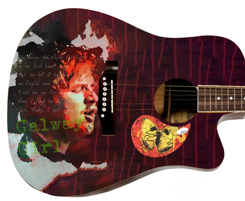 Ed Sheeran Signed Custom Graphics Galway Girl Acoustic Guitar