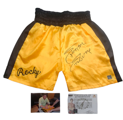 Sylvester Stallone Signed ROCKY Boxing Trunks Shorts Authentic Signings
