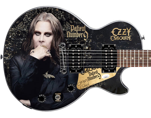 Ozzy Osbourne Signed Custom Graphics Patient Number 9 LP Epiphone Guitar
