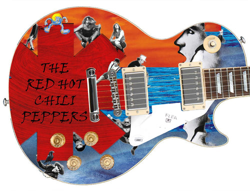 Flea of Red Hot Chili Peppers Signed Custom Graphics Guitar