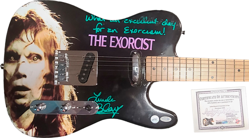 Linda Blair Autographed Signed Exorcist Custom Graphics Guitar
