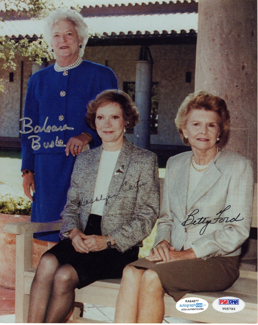First Ladies Autograph Signed 8x10 Photo Bush Carter Ford