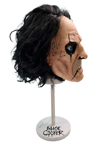 Alice Cooper Autographed Mask & Custom Display Stand Exact Photo Proof