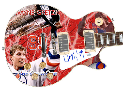 Wayne Gretzky Autographed Custom Graphics 1/1 Photo Guitar