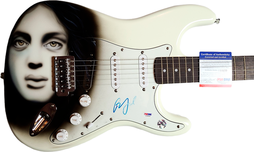 Billy Joel Signed Fender Piano Man LP Airbrushed Painting Guitar UACC AFTAL