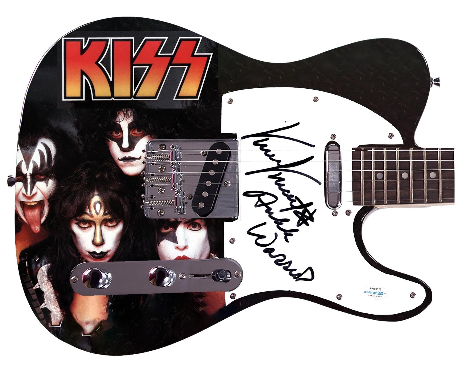 KISS Vinnie Vincent Autographed Custom Graphics Photo Guitar