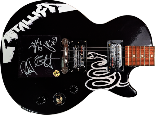 Metallica Autographed Custom Graphics Black Album Epiphone Guitar