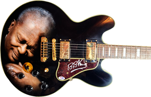 B.B. King Signed Airbrushed Gibson Epiphone Lucille Guitar UACC AFTAL