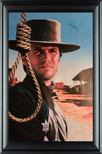 Clint Eastwood Autographed Framed 24x36 Canvas Hang Em High Poster