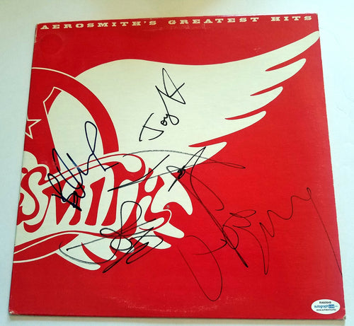 Aerosmith Full Band Autographed Signed Greatest Hits Record Album LP