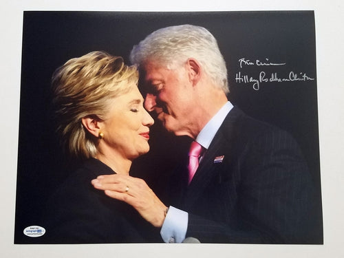 Bill and Hillary Clinton Autographed Signed 11x14 Photo