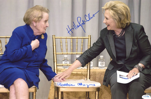Madeleine Albright Hillary Clinton Autographed Signed 12x18 Photo Powerful Women!