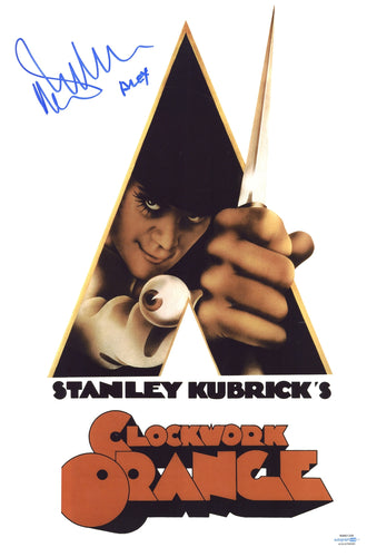 Malcolm McDowell Autographed Clockwork Orange 12x18 Poster Photo