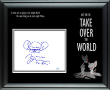 Load image into Gallery viewer, Maurice Lamarche Autographed Pinky &amp; The Brain Custom Framed Sketch Photo
