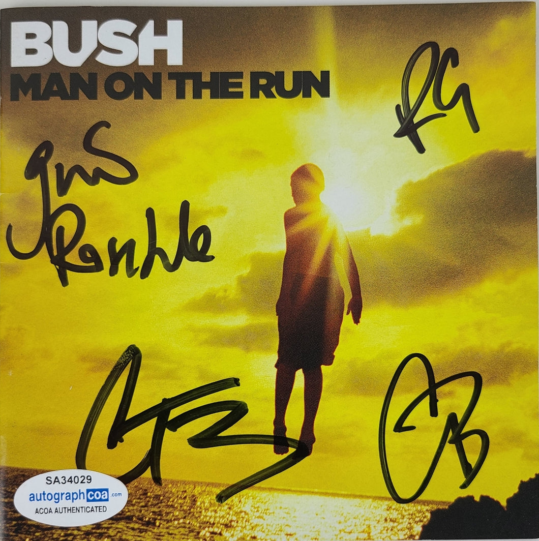Bush Autographed Man On The Run Signed CD Cvr LP Album