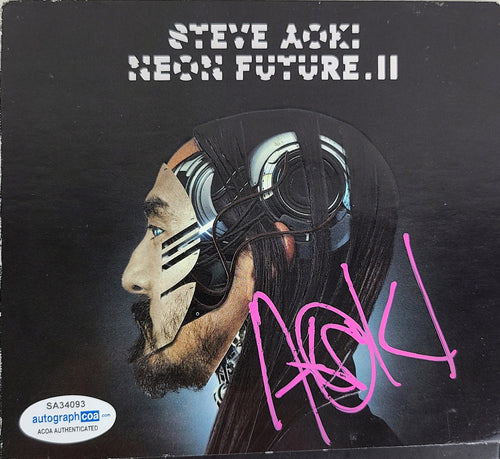 Steve Aoki Autographed Neon Future II CD Cvr Lp Album