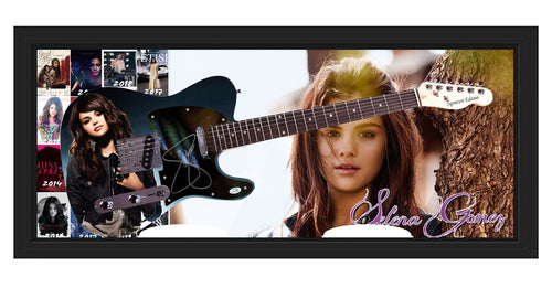 Selena Gomez Autographed Custom Graphics Guitar Shadowbox Display