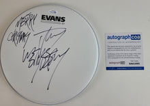 Load image into Gallery viewer, Slipknot Jay Weinberg Autographed Evans Drumhead Merry Christmas
