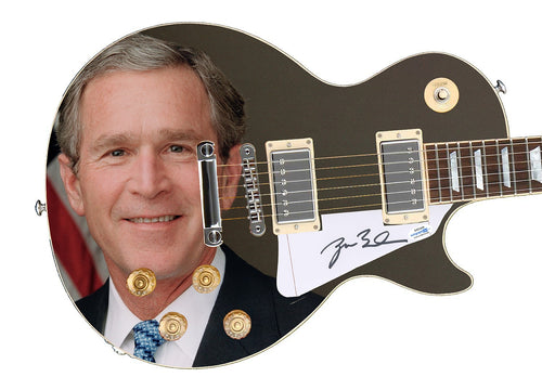 President George W. Bush Autographed Custom Graphics Guitar