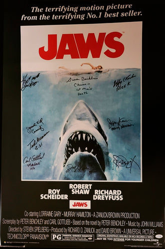 Jaws Cast x10 Autographed Signed 24x36 Poster ACOA Exact Video Proof
