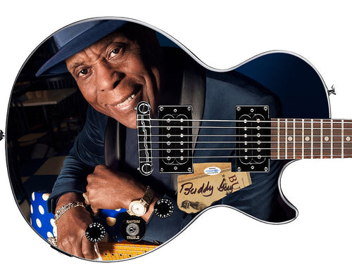 Buddy Guy Autographed Gibson Epiphone Les Paul Photo Graphics Guitar ACOA
