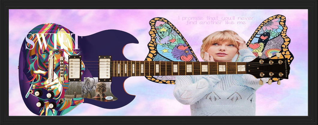 Taylor Swift Autographed Custom Graphics Guitar w Display Case Option ACOA