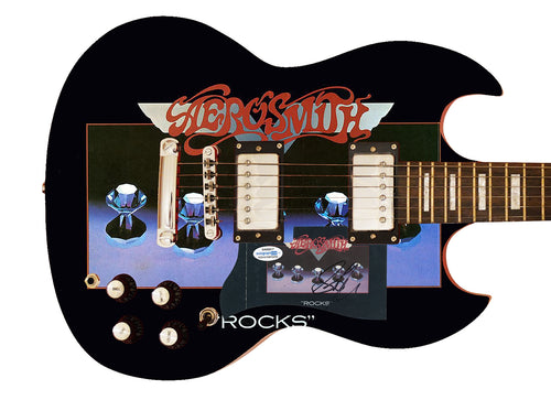 Aerosmith Rocks Steven Tyler Autographed Custom Photo Graphics Guitar ACOA