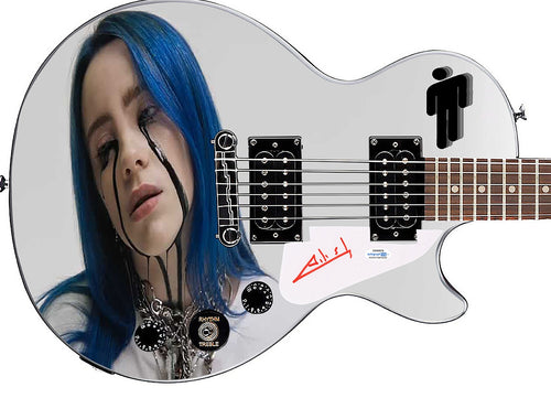 Billie Eilish Signed Gibson Epiphone Les Paul Photo Graphics Guitar ACOA
