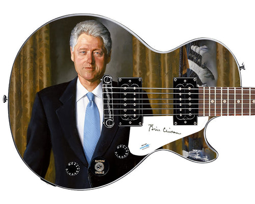 President Bill Clinton Autographed Custom Graphics Gibson Epiphone Guitar