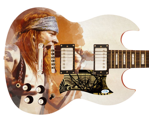 Axl Rose Autographed Signed Custom Graphics Photo Guitar