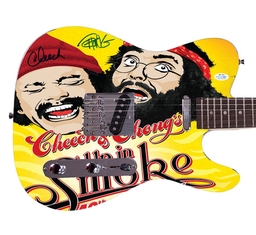 Cheech And Chong Autographed Up In Smoke Graphics Photo Poster Signed Guitar