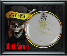 Load image into Gallery viewer, Guns N Roses Matt Sorum Signed Custom Framed Drum Head Drumhead Display
