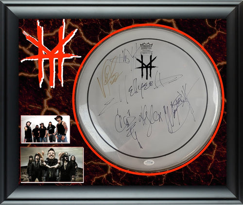 Hellyeah Autographed Vinnie Paul Plus Framed Drum Head Drumhead Display