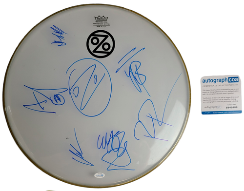 Ozmati Autographed Signed 18 Inch Clear Drum Head Drumhead