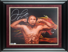 Load image into Gallery viewer, Floyd Mayweather Autographed Hand Painted Framed Canvas BAS Witness
