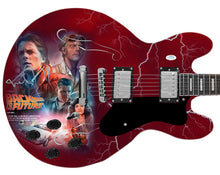 Load image into Gallery viewer, Michael J. Fox Autographed Back To The Future Photo Graphics Guitar
