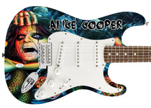 Load image into Gallery viewer, Alice Cooper Autographed Skull Snakes Photo Graphics Strat Guitar
