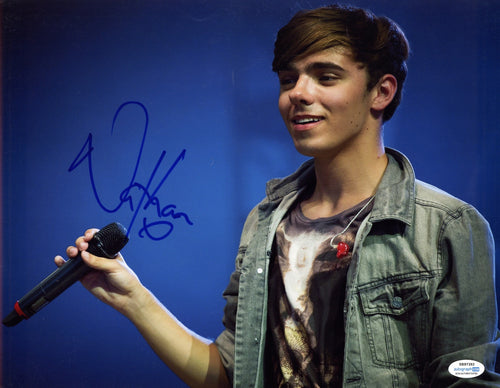 The Wanted Band Nathan Sykes Autographed Signed 11x14 Mic in Hand Photo