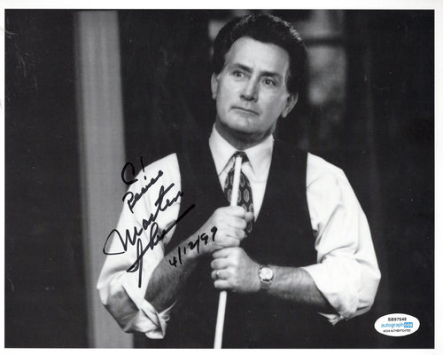 Martin Sheen Autographed Signed Dated 8x10 Young Playing Pool Photo