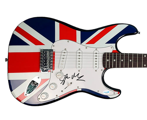 Sex Pistols Glen Matlock Signed British Flag Custom Graphics Guitar.