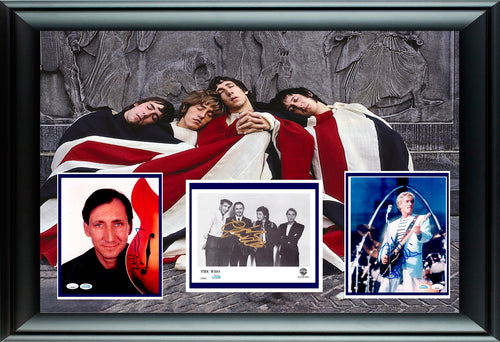 The Who Band Autographed 24x36 Custom Framed Photo Display