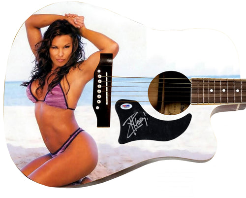 WWE Ivory Autographed 1/1 Custom Graphics Photo WWF Guitar