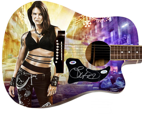 WWE Lita Autographed 1/1 Custom Graphics Photo WWF Guitar