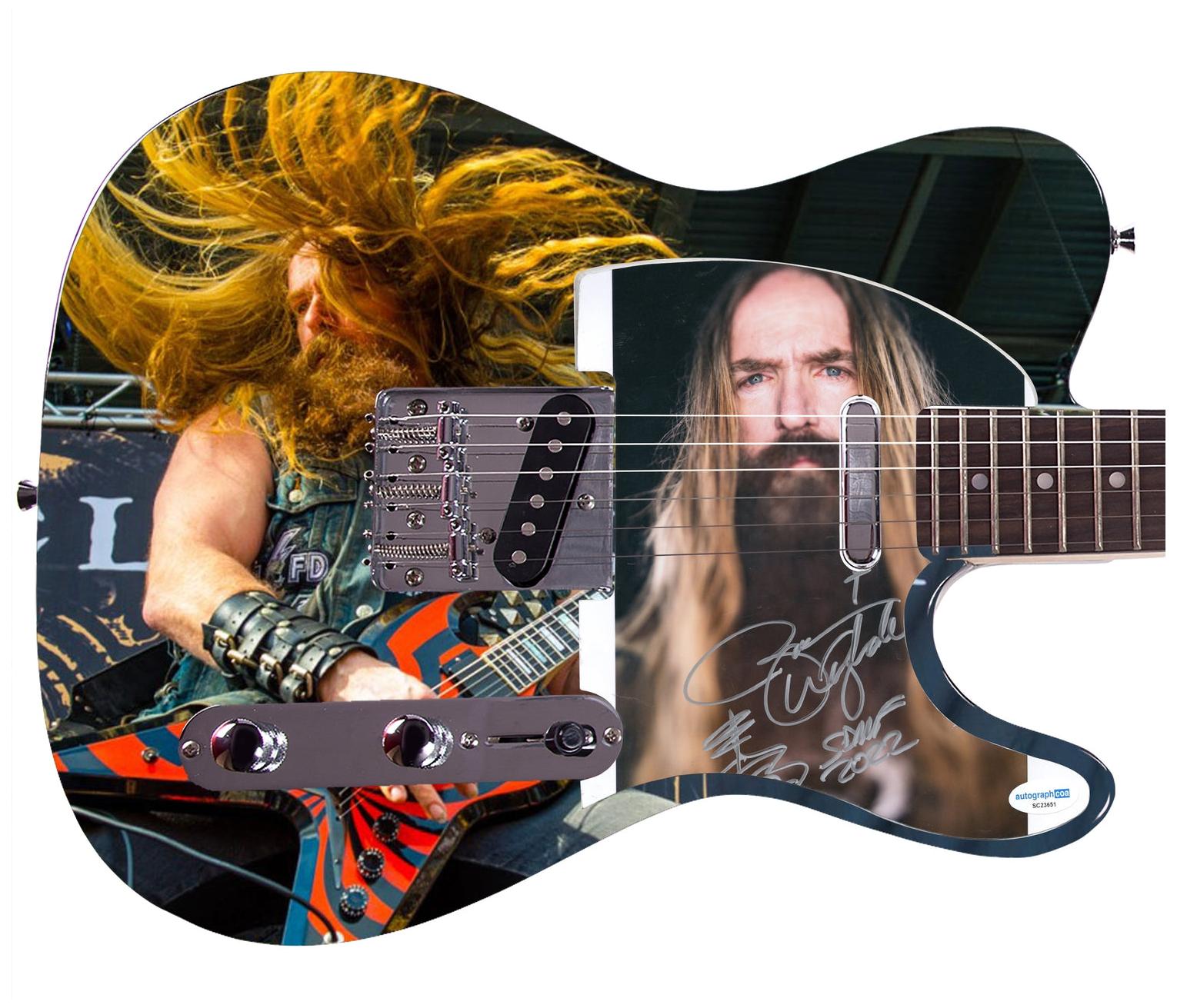 Zakk Wylde Autographed w Sketch Spiral Sonic Fury Custom Graphics