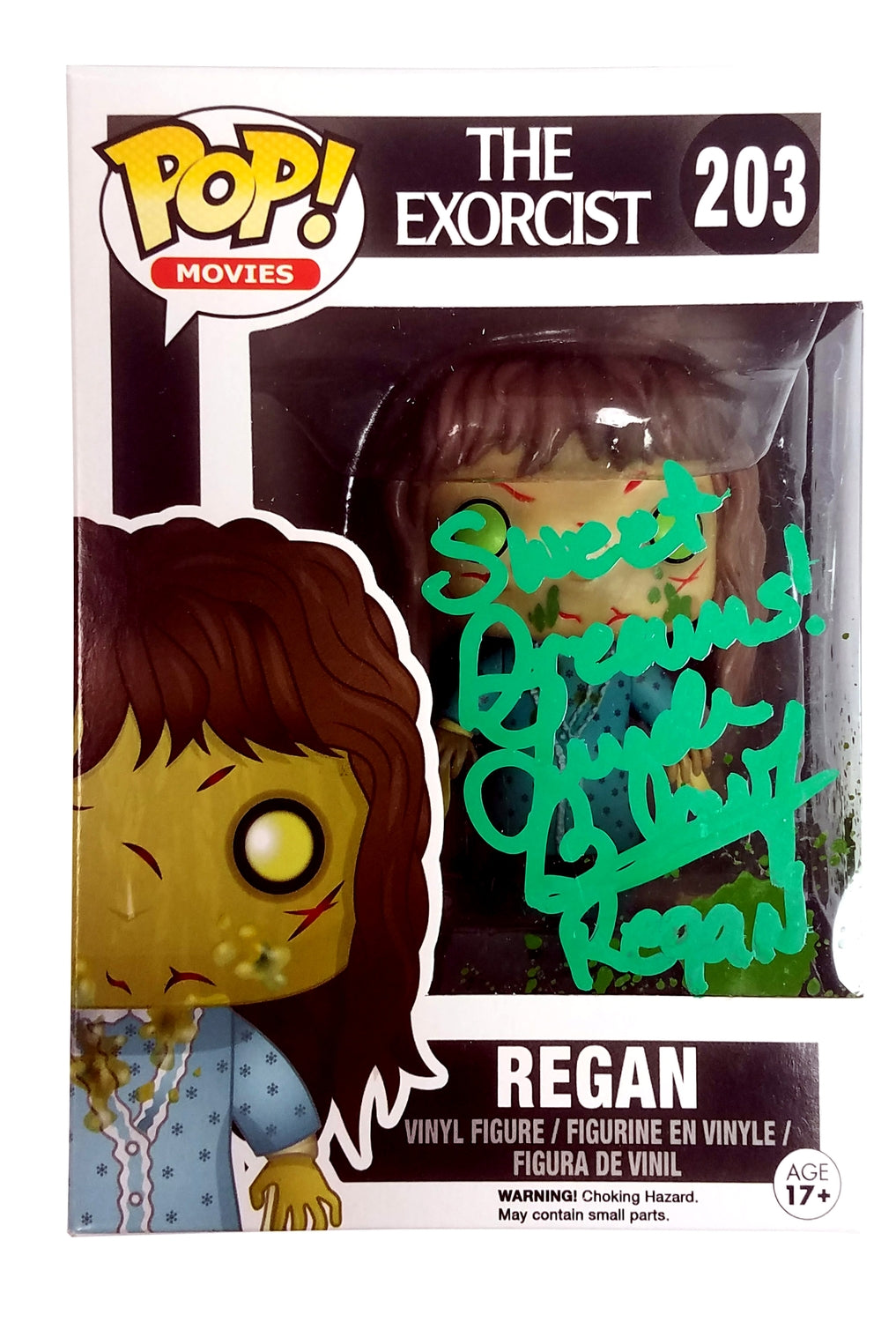 Linda Blair Autographed The Exorcist Funko Pop! #203 Regan ACOA Witness ITP