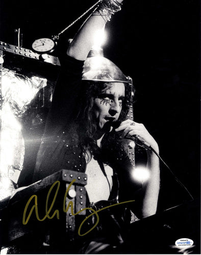 Alice Cooper Autographed Signed 11x14 Photo Live in Concert Electric Chair